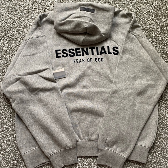 ESSENTIALS FEAR OF GOD DARK OATMEAL PULLOVER HOODIE - Picture 2 of 9
